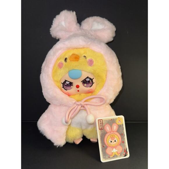 Baby Three I’m Not a Warrior Plush Bunny Duck Special Eyes Pink Starry - Picture 1 of 4